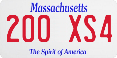 MA license plate 200XS4