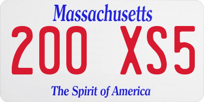 MA license plate 200XS5