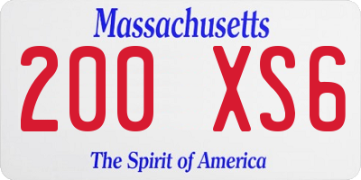 MA license plate 200XS6