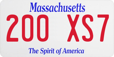 MA license plate 200XS7