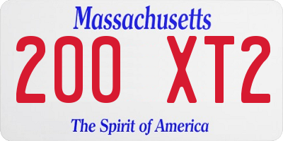 MA license plate 200XT2