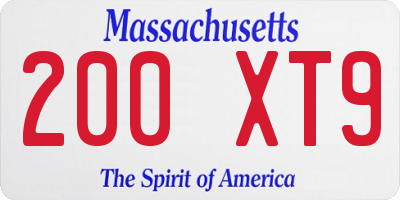 MA license plate 200XT9