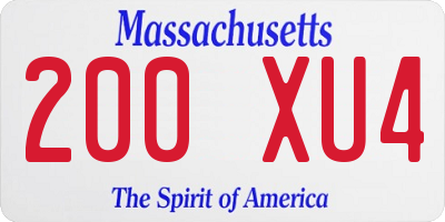 MA license plate 200XU4