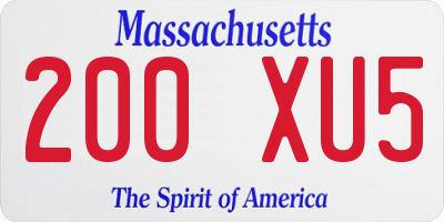 MA license plate 200XU5