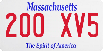 MA license plate 200XV5