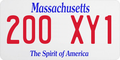 MA license plate 200XY1