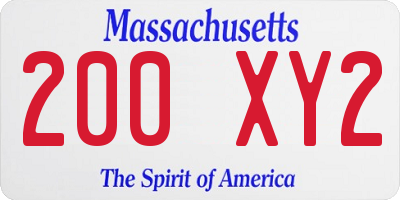 MA license plate 200XY2