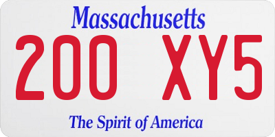 MA license plate 200XY5