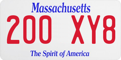 MA license plate 200XY8