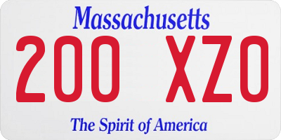 MA license plate 200XZ0