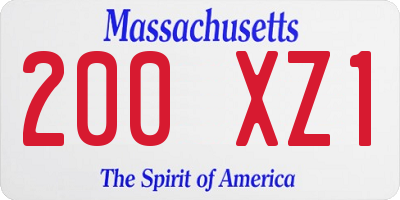 MA license plate 200XZ1