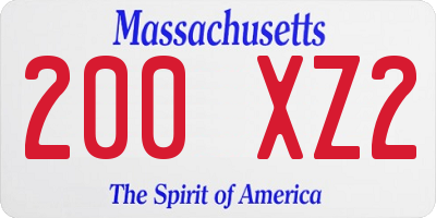MA license plate 200XZ2