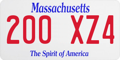 MA license plate 200XZ4