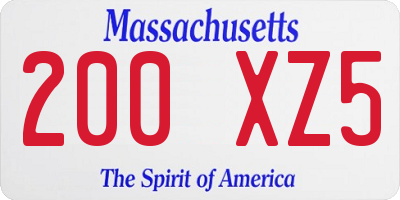 MA license plate 200XZ5