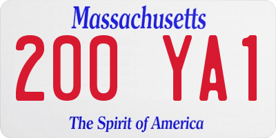 MA license plate 200YA1