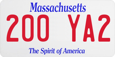 MA license plate 200YA2