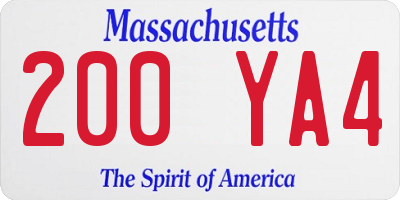MA license plate 200YA4