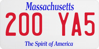 MA license plate 200YA5