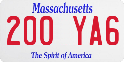 MA license plate 200YA6