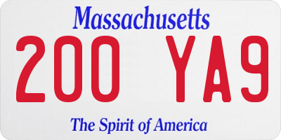 MA license plate 200YA9