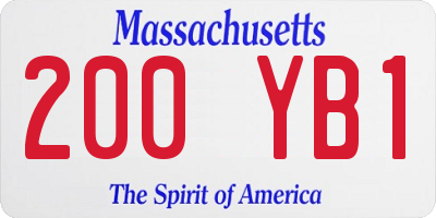 MA license plate 200YB1