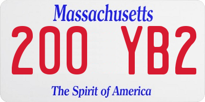 MA license plate 200YB2