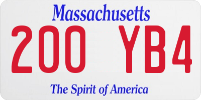 MA license plate 200YB4