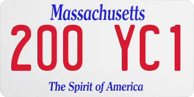 MA license plate 200YC1
