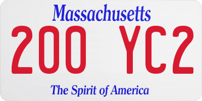 MA license plate 200YC2