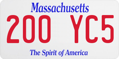 MA license plate 200YC5