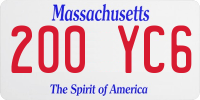MA license plate 200YC6