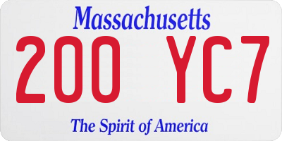 MA license plate 200YC7