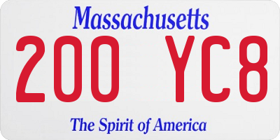 MA license plate 200YC8