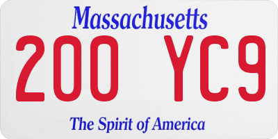 MA license plate 200YC9