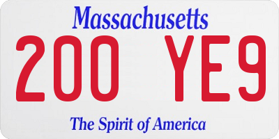 MA license plate 200YE9