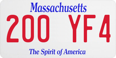 MA license plate 200YF4