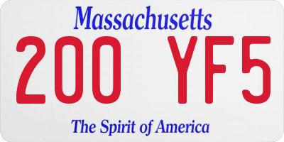 MA license plate 200YF5