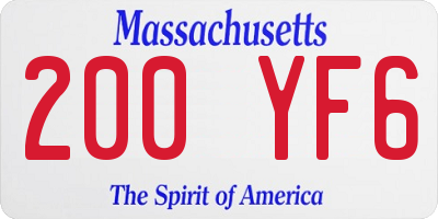 MA license plate 200YF6
