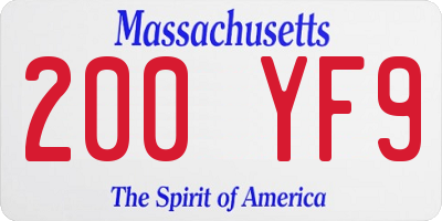 MA license plate 200YF9