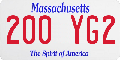 MA license plate 200YG2