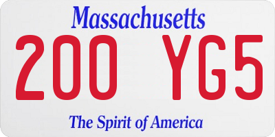 MA license plate 200YG5