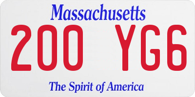 MA license plate 200YG6