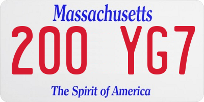 MA license plate 200YG7