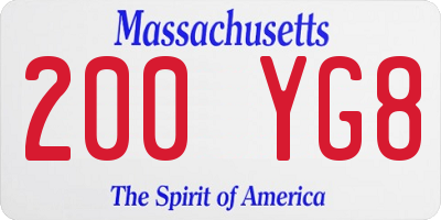 MA license plate 200YG8