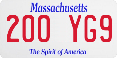 MA license plate 200YG9