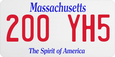 MA license plate 200YH5