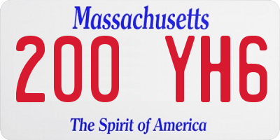 MA license plate 200YH6