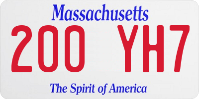 MA license plate 200YH7