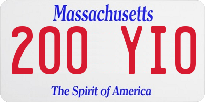 MA license plate 200YI0