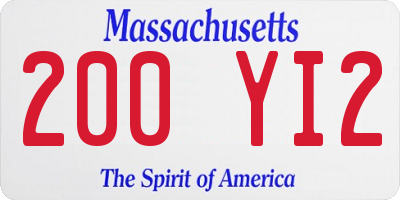 MA license plate 200YI2